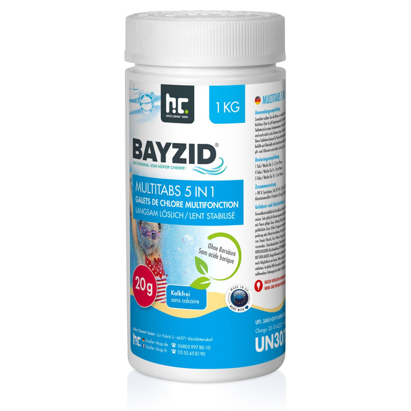 1 kg BAYZID® Multitabs 20g 5in1 für Pools - Höfer Chemie GmbH