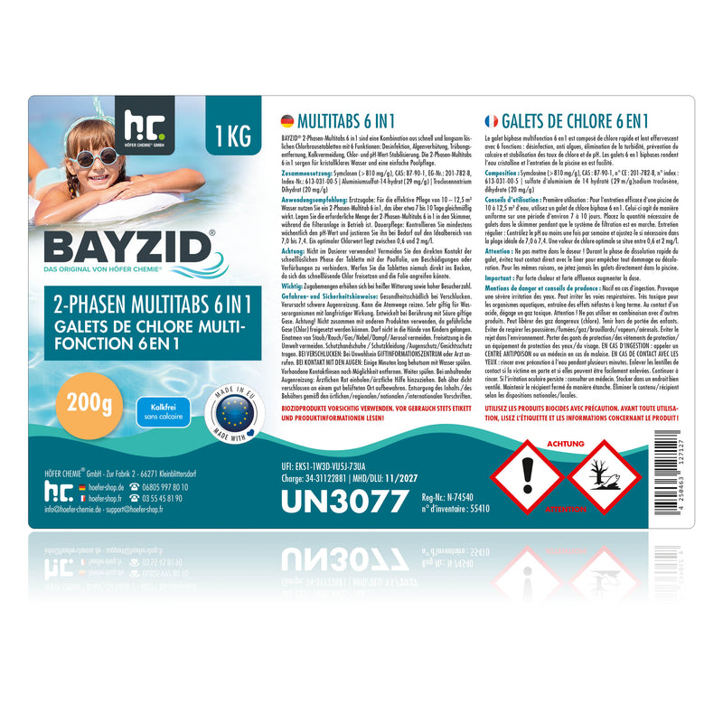 1 kg BAYZID® 2-Phasen-Multitabs 200g 6in1