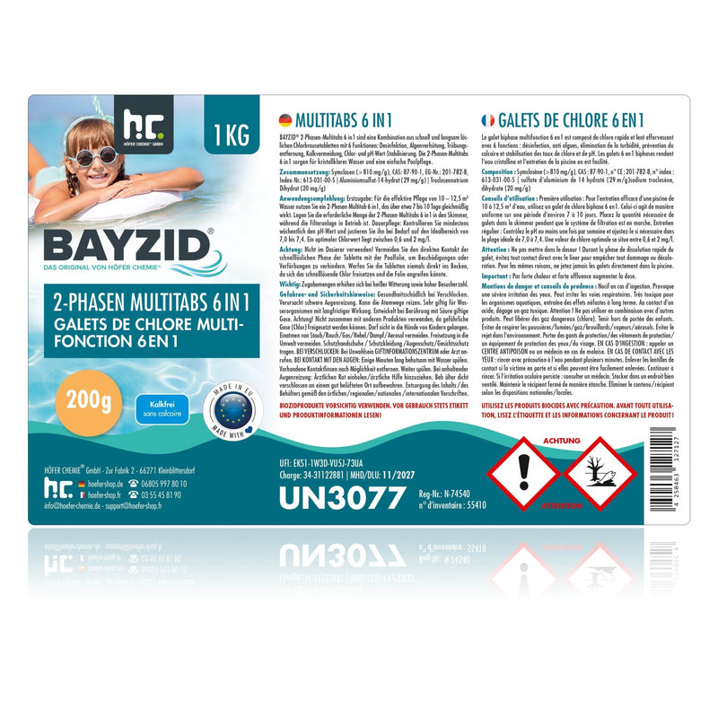 1 kg BAYZID® 2 - Phasen - Multitabs 200g 6in1 - Höfer Chemie GmbH