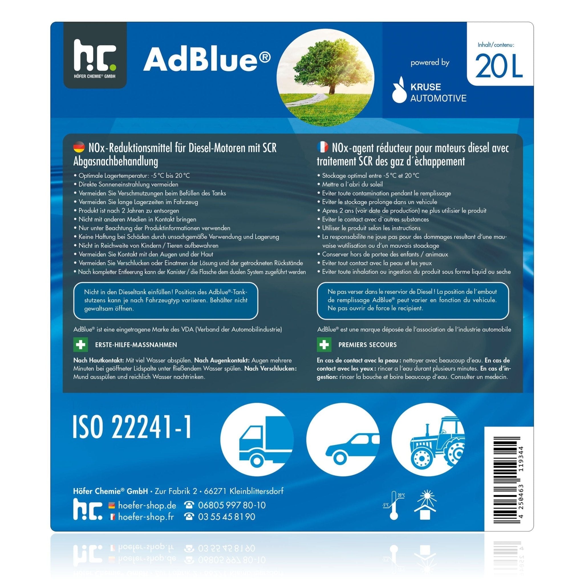 20 L AdBlue® hoogwaardig in jerrycan– Höfer Chemie GmbH