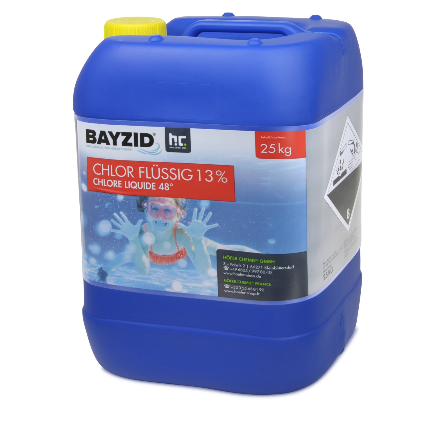25 kg BAYZID Chlore 13 % liquide pour piscines Hfer Chemie GmbH 25 kg BAYZID Chlore 13 % liquide pour piscines Hfer Chemie GmbH