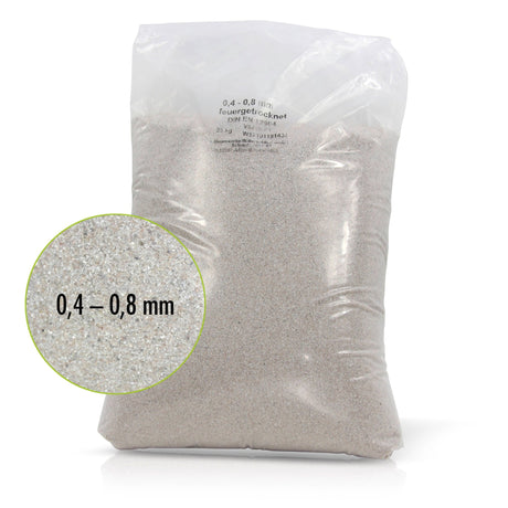 25 kg Premium Quarzsand Filtersand 0,4 - 0,8 mm - Höfer Chemie GmbH
