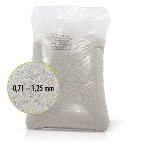 25 kg Premium Quarzsand Filtersand 0,71 - 1,25 mm - Höfer Chemie GmbH