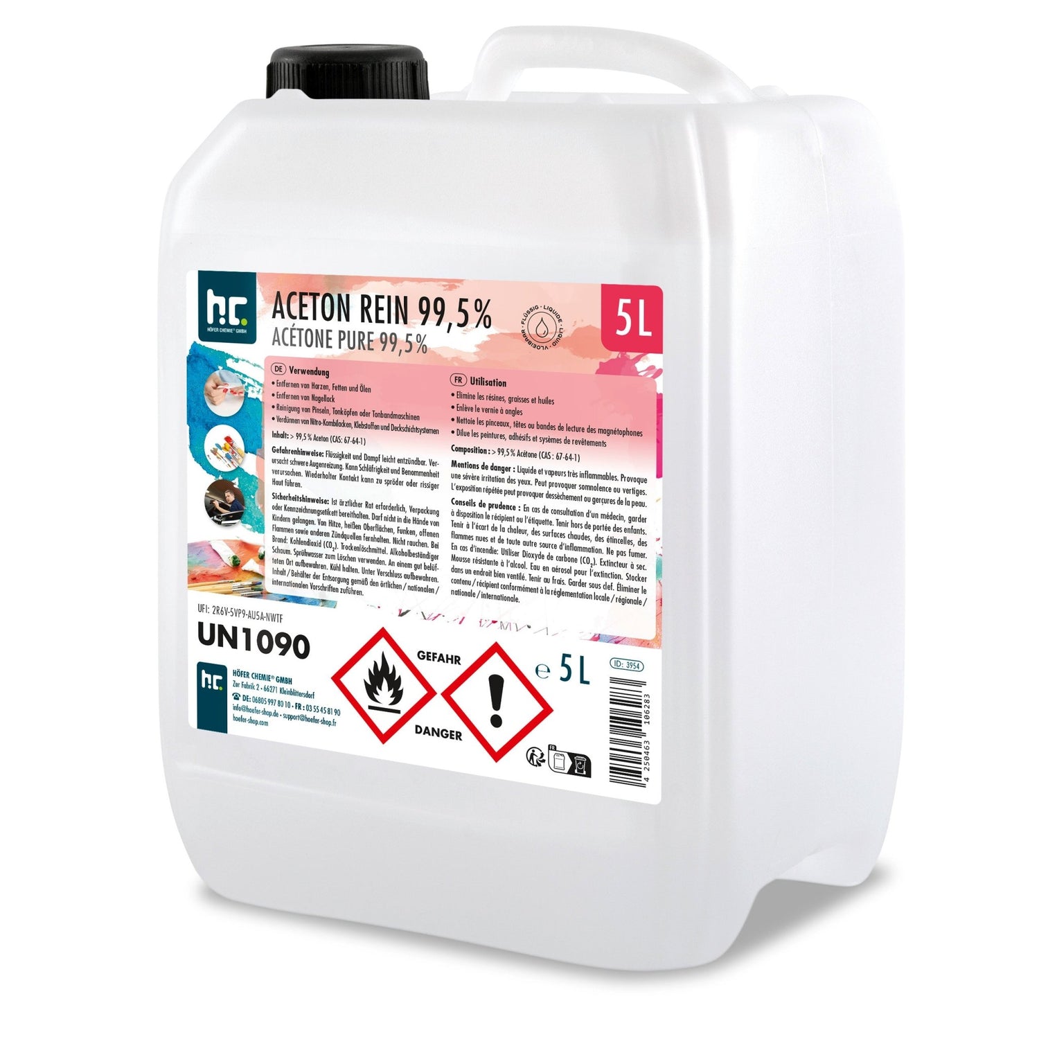 5 L Höfer Chemie® Aceton rein 99,5% in Kanister