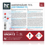 Acide formique 75% Höfer Chemie® qualite technique en bidon de 5 L
