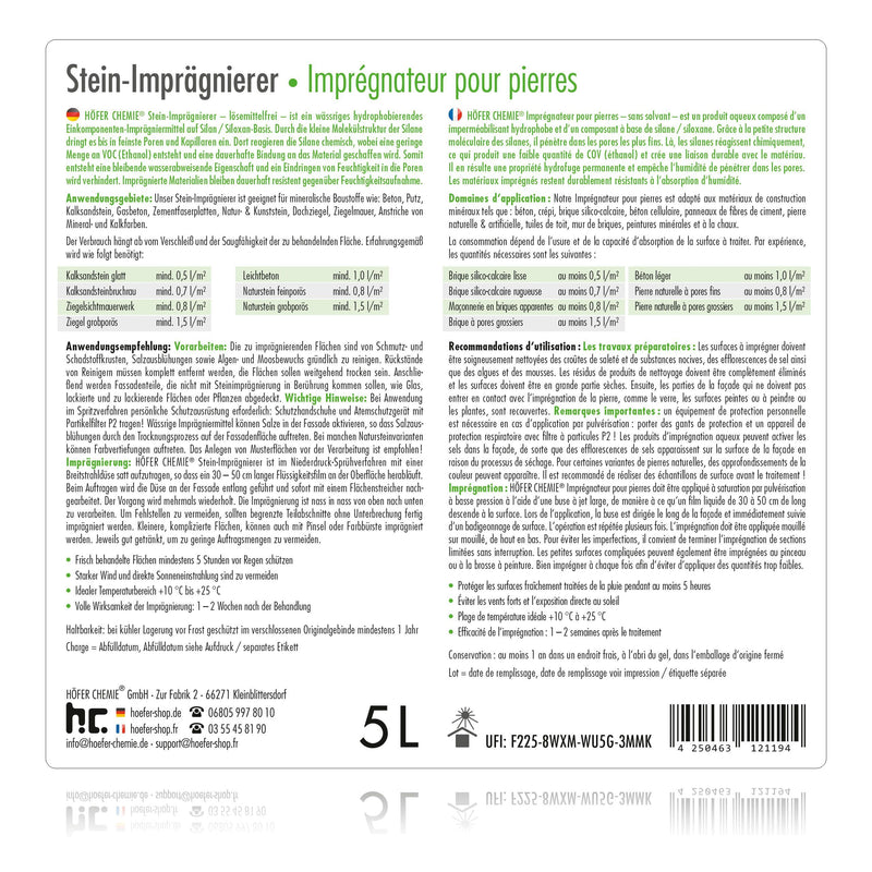 5 L Höfer Chemie® Steinimprägnierung in Kanister