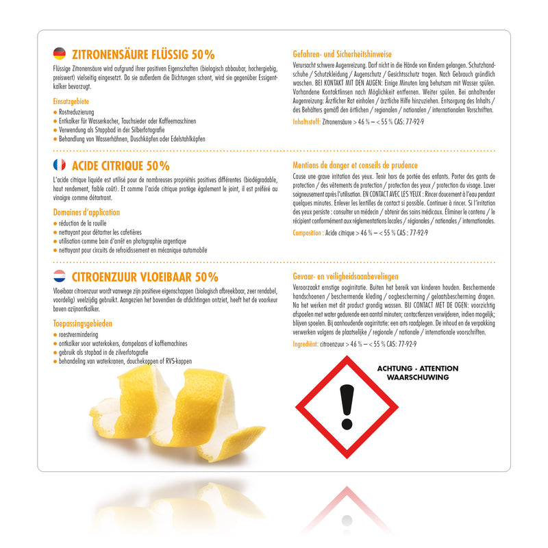 5 L Microactiv® Zitronensäure 50% flüssig Entkalker in Kanister