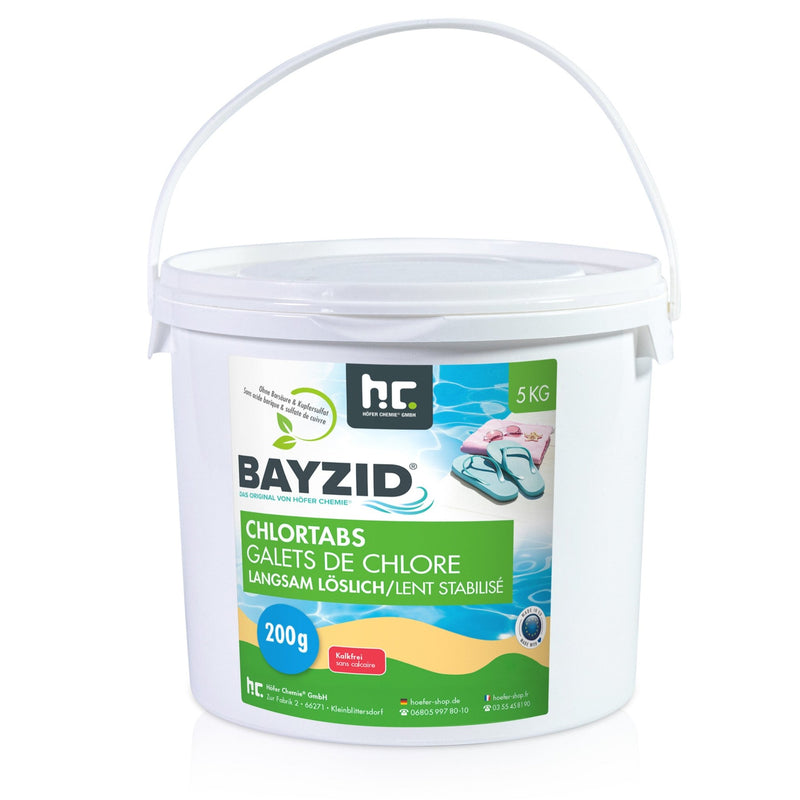 5 kg BAYZID® Chlortabs 200g langsam löslich im Eimer - Höfer Chemie GmbH