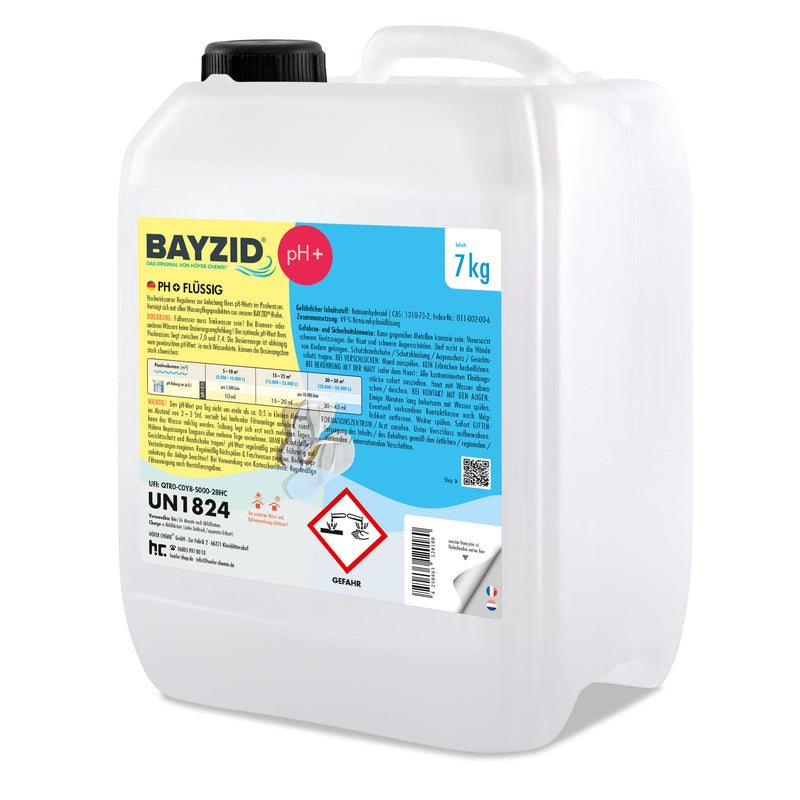 7 kg BAYZID® pH Plus flüssig für Pools in handlichen Kanistern