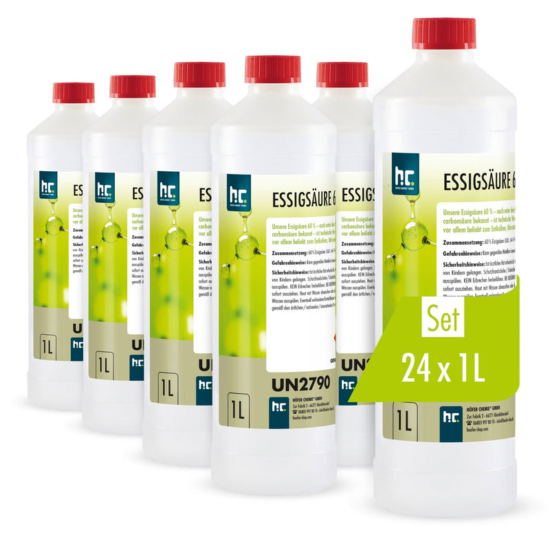 1 L Höfer Chemie® Essigsäure 60% in Flaschen - Höfer Chemie GmbH