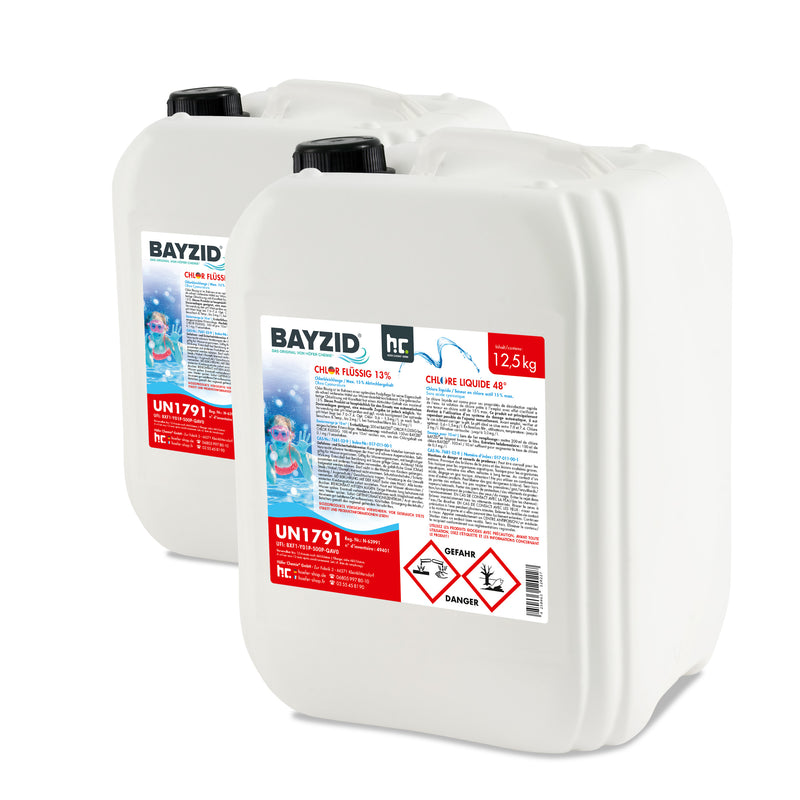 Chlore liquide 48° Bayzid® en bidon de 12,5 KG (10 L)