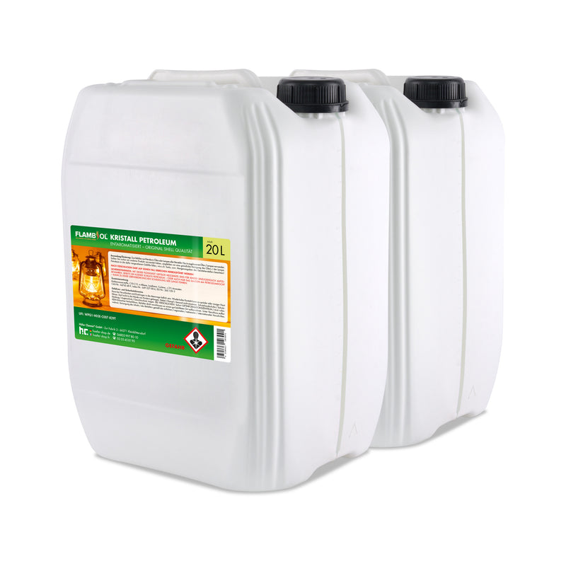 20 L FLAMBIOL® Petroleumstookolie in jerrycans