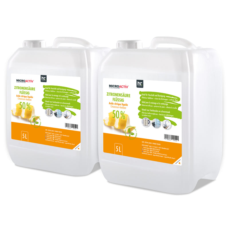 5 L Microactiv® Zitronensäure 50% flüssig Entkalker in Kanister