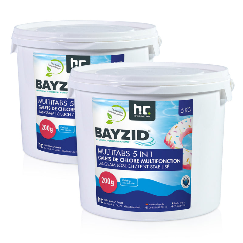 5 kg BAYZID® Multitabs 200g 5in1 für Pools in Eimer