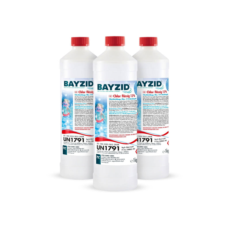 1 kg BAYZID® Chlor 13% flüssig für Pools– Höfer Chemie GmbH