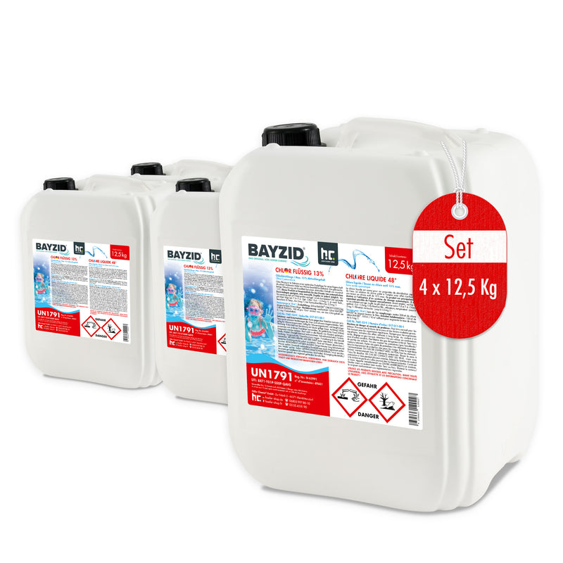 Chlore liquide 48° Bayzid® en bidon de 12,5 KG (10 L)