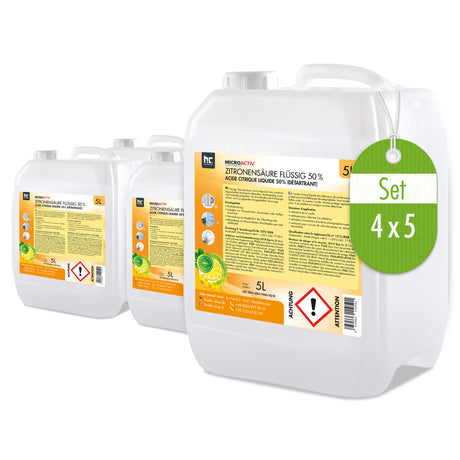 5 L Microactiv® citroenzuur 50% vloeibare ontkalker in bus