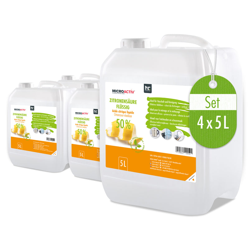 5 L Microactiv® Zitronensäure 50% flüssig Entkalker in Kanister