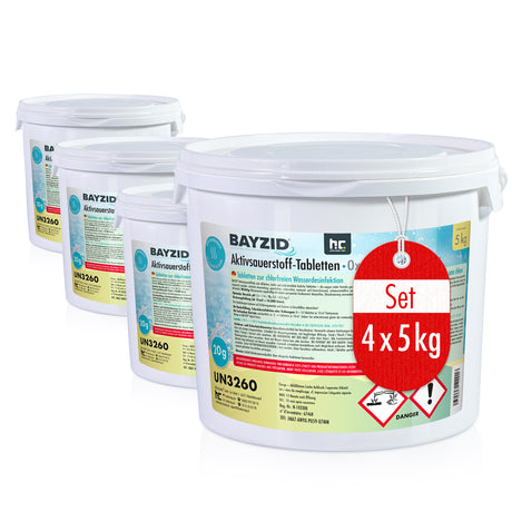 5 kg BAYZID® Aktivsauerstoff Tabletten 20g für Pools in Eimer