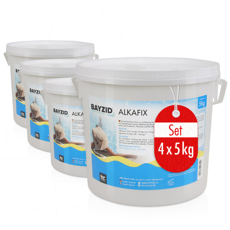 5 kg BAYZID® Alkafix om de alkaliteit (TA) te verhogen in een emmer