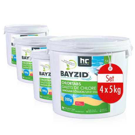 Galets de chlore lent de 200g Bayzid® en pot de 5 KG