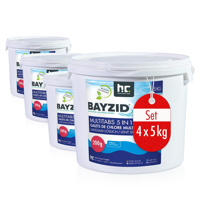 5 kg BAYZID® Multitabs 200g 5in1 für Pools in Eimer - Höfer Chemie GmbH