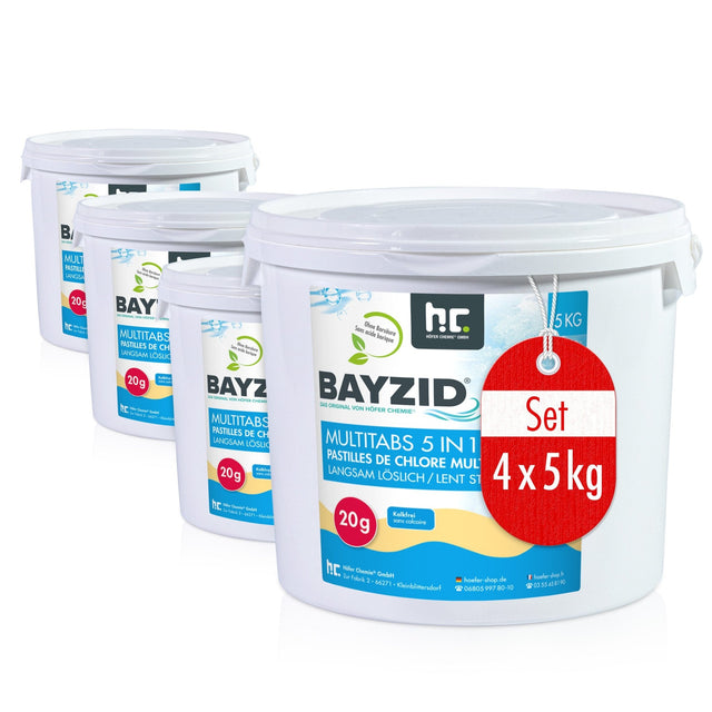 5 kg BAYZID® Multitabs 20g 5in1 für Pools in Eimer - Höfer Chemie GmbH