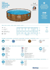 Power Steel™ Swim Vista Series™ II Frame Pool Set 4,88 m x 1,22 m Holzoptik