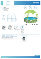 Kinderpool mit UV Sonnenschutzdach Ø 2,44 m