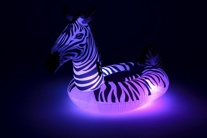 Pool Schwimmtier Zebra für Kinder mit LED-Licht