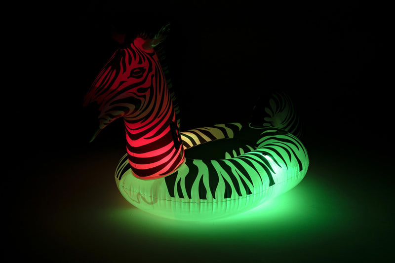 Pool Schwimmtier Zebra für Kinder mit LED-Licht