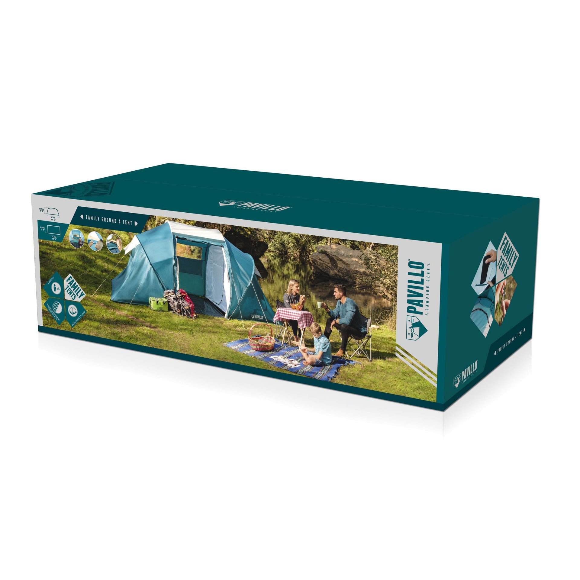 Bestway® 4-Personen-Zelt Family Ground 460 x 230 x 185 cm– Höfer Chemie GmbH