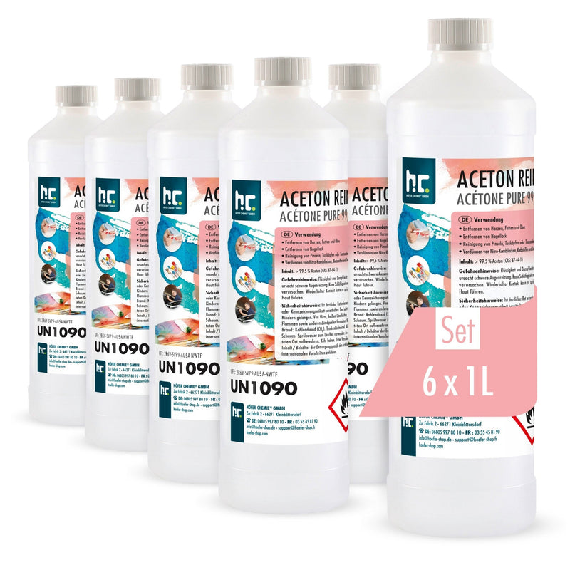 1 L Höfer Chemie® Aceton rein 99,5% in Flaschen - Höfer Chemie GmbH
