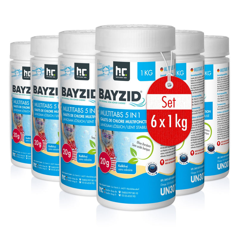 1 kg BAYZID® Multitabs 20g 5in1 für Pools - Höfer Chemie GmbH
