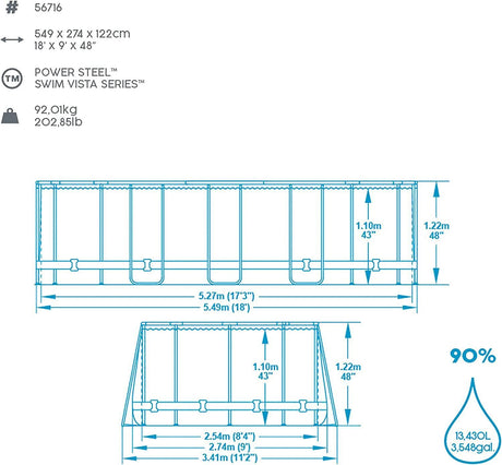 Power Steel™ Swim Vista Series™ Frame Pool Set 549 x 274 x 122 cm