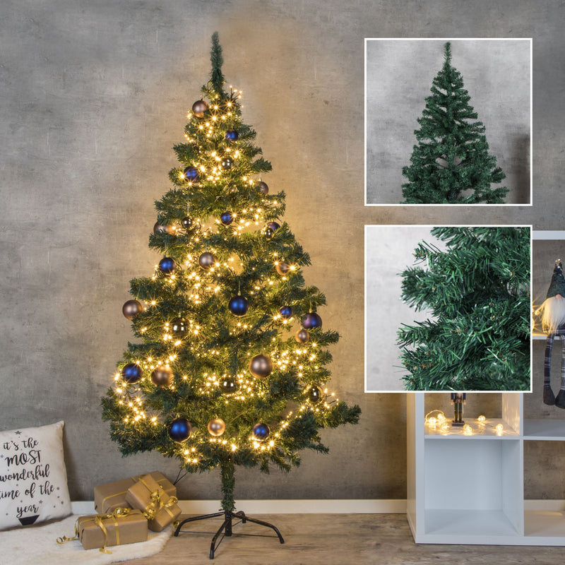 Sapin de Noël en plastique 1,80 m - vert sans lumières