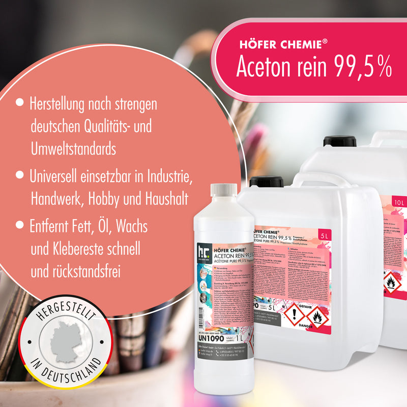 1 L Höfer Chemie® Aceton rein 99,5% in Flaschen