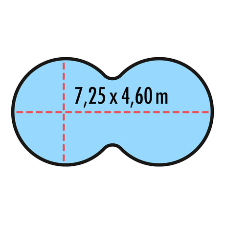 Bâche de piscine 8 x 5,40 m en forme de huit