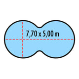 Bâche de piscine 8,50 x 5,80 m en forme de huit