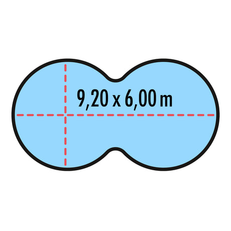 Bâche de piscine 10 x 6,80 m en forme de huit