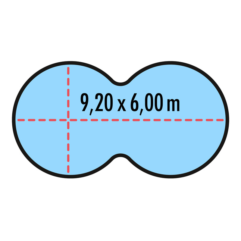 Winter Abdeckplane für achtförmige Pools 9,20 x 6 m