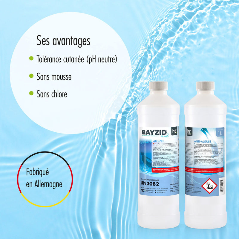 1 L BAYZID® Algizid Algenverhütung für Pools in Flaschen