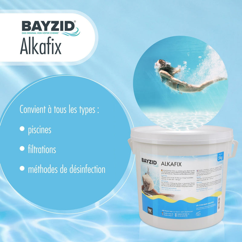 5 kg BAYZID® Alkafix zur Anhebung der Alkalinität (TA) in Eimer - Höfer Chemie GmbH