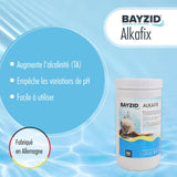 5 kg BAYZID® Alkafix om de alkaliteit (TA) te verhogen in een emmer