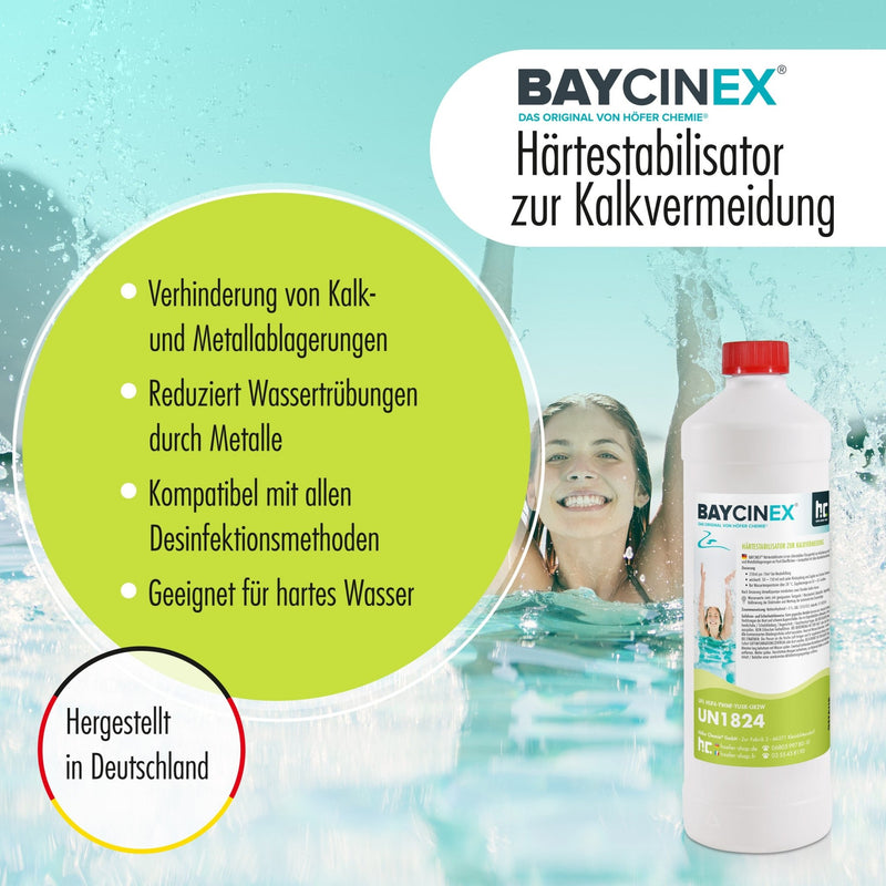 1 L BAYCINEX® Härtestabilisator zur Kalkvermeidung in Flaschen - Höfer Chemie GmbH
