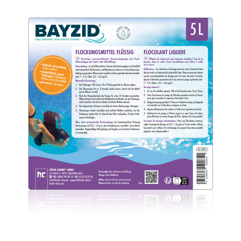 5 L BAYZID® Flockungsmittel flüssig für Pools im Kanister