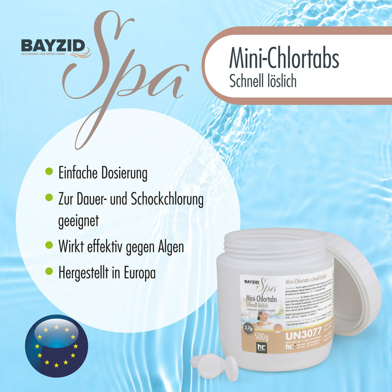 500g Mini pastilles de chlore BAYZID® SPA à dissolution rapide