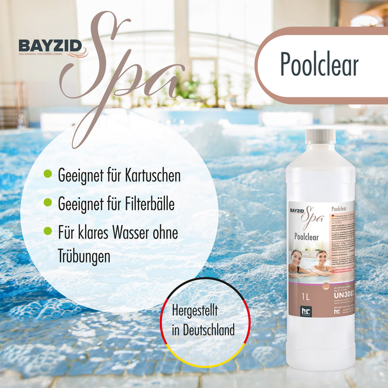 1L de BAYZID® SPA Poolclear pour l'élimination des turbidités