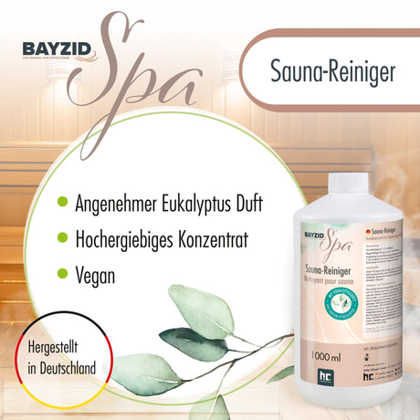 1 L BAYZID® SPA Saunareiniger mit Eukalyptusduft - hochkonzentriertes Reinigungsmittel - Höfer Chemie GmbH