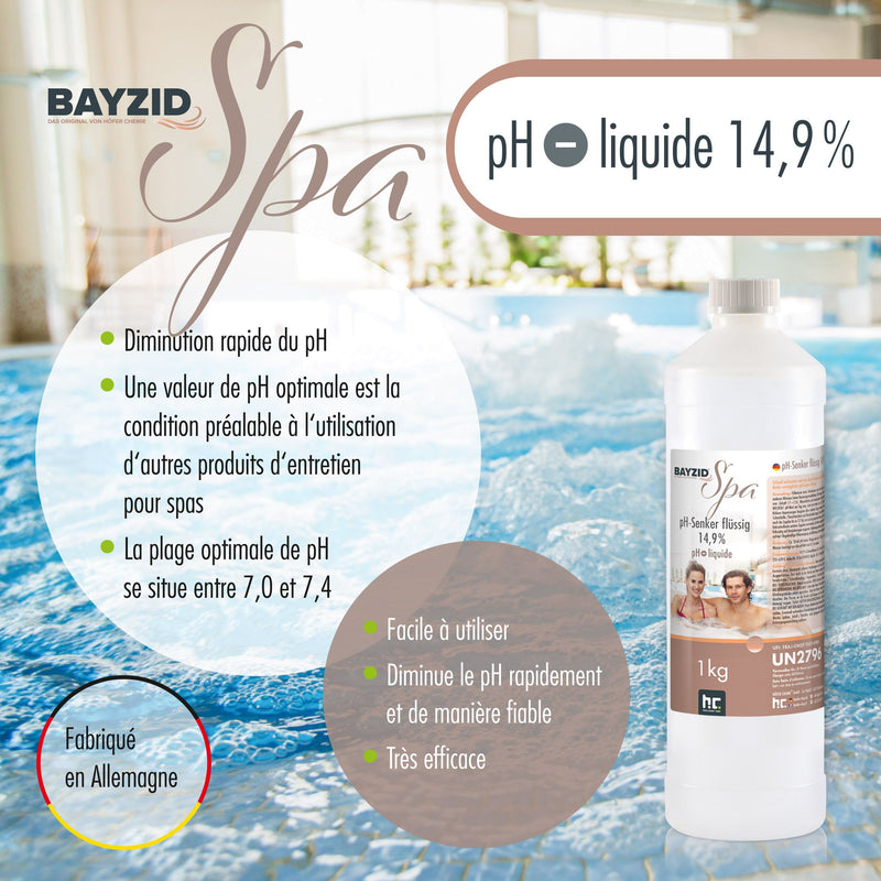 pH moins liquide 14,9% Bayzid® SPA en bouteilles de 1 KG